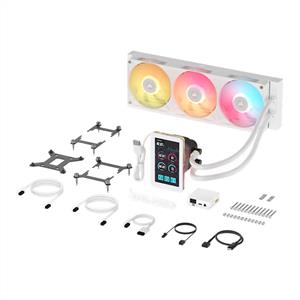 CORSAIR iCUE LINK TITAN II 360 RX RGB LCD 3x120mm 360mm BEYAZ SIVI SOĞUTMA SİSTEMİ