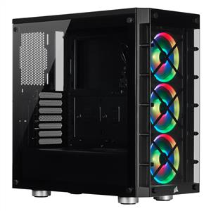 CORSAIR iCUE 465X 3x120mm RGB FANLI TEMPER CAMLI MidT ATX SİYAH KASA