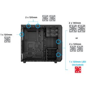 CORSAIR CARBIDE SERİSİ CHAMP/SPEC-01 80PLUS 600W KIRMIZI FANLI MidT ATX KASA