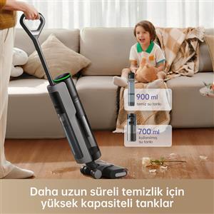 Dreame H12-Pro Islak ve Kuru Dikey Şarjlı Süpürge Siyah