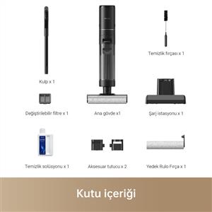 Dreame H12-Pro Islak ve Kuru Dikey Şarjlı Süpürge Siyah