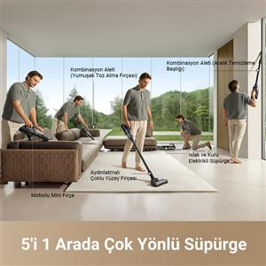 Dreame H14-Dual Islak Kuru Dikey Şarjlı Süpürge Siyah