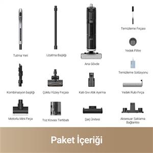 Dreame H14-Dual Islak Kuru Dikey Şarjlı Süpürge Siyah