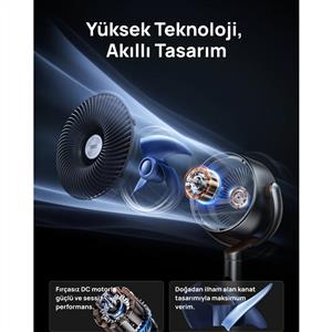 Dreo Turbapoly Fan 502S Gri Vantilatör