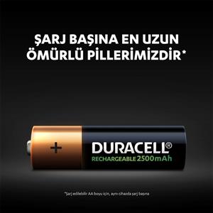 Duracell Şarj Edilebilir Pil 2'li AA 2500 mAh