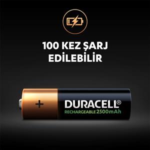 Duracell Şarj Edilebilir Pil 2'li AA 2500 mAh