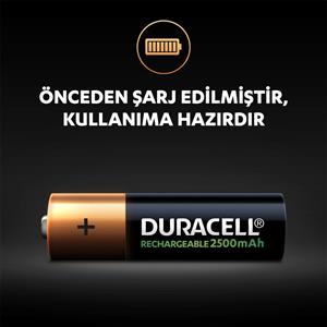 Duracell Şarj Edilebilir Pil 2'li AA 2500 mAh