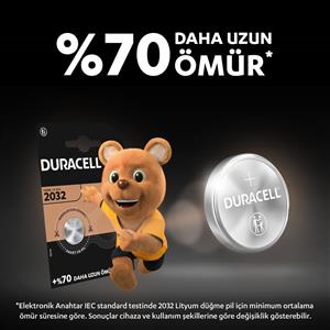 Duracell Düğme Pil 2032 4'lü 3 Volt