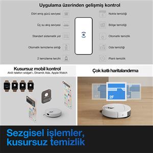 Ecovacs Deebot N20E Plus Beyaz Robot Süpürge ve Paspas