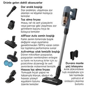 Electrolux EP72H21WET Dikey Şarjlı Süpürge + Mop Başlık