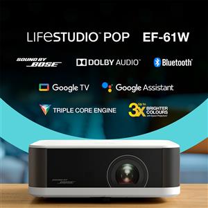 Epson LifeStudio Pop EF-61W Full HD, Google TV, 20.000 Saat Ömür, Bose, Projeksiyon