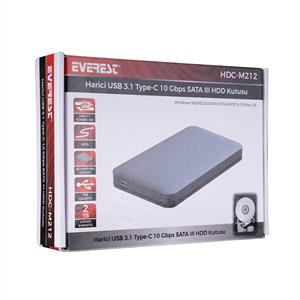 Everest HDC-M212 Type-C USB3.1 Alüminyum Gövdeli HDD Kutusu