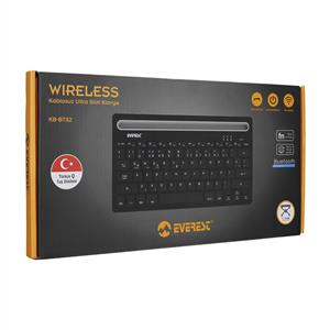 EVEREST KB-BT82 BLUETOOTH ŞARJLI KABLOSUZ KLAVYE-SİYAH/GÜMÜŞ