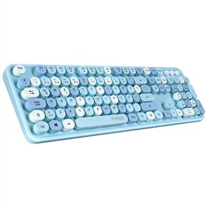 EVEREST ROUND KM-6282 KABLOSUZ KLAVYE MOUSE SET-MAVİ