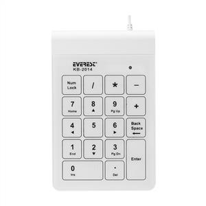 EVEREST KB-2014 NUMERİK DOKUNMATİK KABLOLU KLAVYE-BEYAZ
