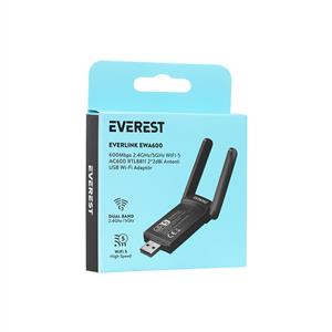 EVEREST EWA600 150MBPS-433MBPS DUAL-BANT KABLOSUZ-AC USB ADAPTÖR