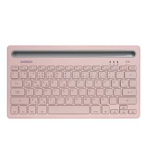 EVEREST KB-BT82 BLUETOOTH ŞARJLI KABLOSUZ KLAVYE-PEMBE/GRİ