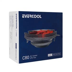 EVEREST EVERCOOL C80 37CFM  AM5/LGA1700 UYUMLU HAVA SOĞUTMALI CPU FAN