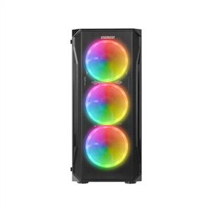 EVEREST X-RACER PEAK 600W TEMPER CAMLI 4x12cm RGB ATX Mid-T GAMİNG KASA