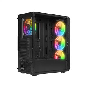 EVEREST X-RACER PEAK 600W TEMPER CAMLI 4x12cm RGB ATX Mid-T GAMİNG KASA