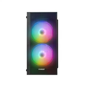 EVEREST MINION 2x120mm Rainbow 300W SİYAH MESH GAMING KASA