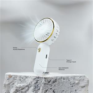 Everest EFN11 Beyaz 900mAh 3 Kademeli Anahtarlık Taşınabilir Usb Fan
