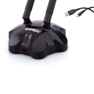 EVEREST EWN-906 300MBPS ÇİFT ANTENLİ KABLOSUZ USB ADAPTÖR