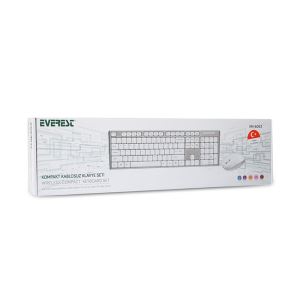 EVEREST KM-6063 KABLOSUZ KLAVYE MOUSE SET-BEYAZ/GRİ