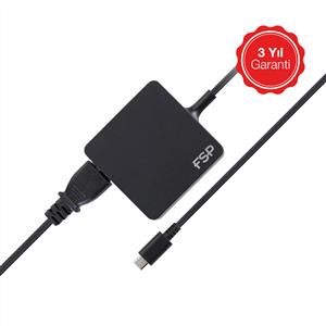 Fsp 65w Type-C Adaptör ( Notebook, Tablet, Telefon ) - Siyah