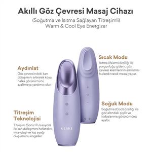 Geske Titreşimli Soğutma ve Isıtma Sağlayan Akıllı Göz Çevresi Masaj Cihazı Mor
