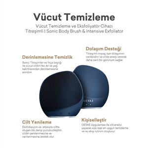 Geske Titreşimli Vücut Fırçası Ve Yoğun Eksfoliyatör Lacivert