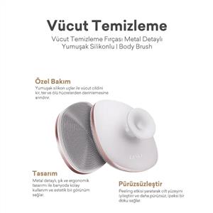 Geske Metal Detaylı Yumuşak Silikonlu Vücut Temizleme Fırçası