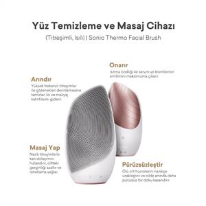 Geske Titreşimli Yüz Temizleme ve Isılı Masaj Cihazı Beyaz