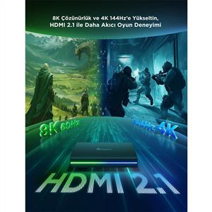 Govee AI 8K Sync Box 2 Sync Box + 2 adet HDMI kablo + LED Şerit 55-65 inç