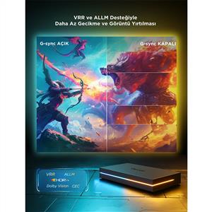 Govee AI 8K Sync Box 2 Sync Box + 2 adet HDMI kablo + LED Şerit 55-65 inç