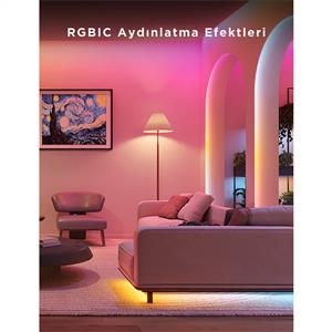 Govee RGBICW WiFi+BT Matter Destekli Silikon Kaplamalı Kesilebilir LED Şerit - 3 Metre