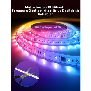 Govee RGBWWIC Matter Destekli Kesilebilir Matter Destekli LED Şerit 2 Pro - 5 Metre