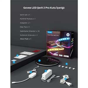 Govee RGBWWIC Matter Destekli Kesilebilir Matter Destekli LED Şerit 2 Pro - 5 Metre