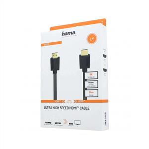 Hama HM.205242 Ultra High-Speed HDMI Kablo, Altın Uç, 8K, 2m (SİYAH)