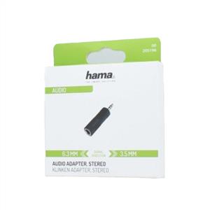 Hama HM.205196 Ses Adaptörü 3.5mm-6.3mm Soket, Stereo (SİYAH)