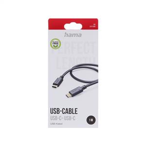 Hama USB-C-USB-C,1m - Siyah