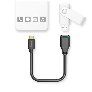 Hama USB OTG Kablo USB-C-USB-A 15cm - Siyah