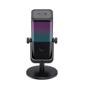 Havit GK65 RGB Profesyonel 192kHz 24Bit Hi-Fi Dahili Ses Kartlı Yayıncı Mikrofonu - Siyah