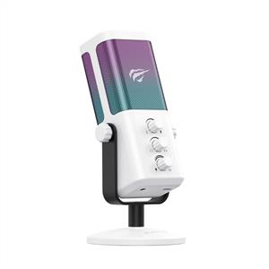 Havit GK65 RGB Profesyonel 192kHz 24Bit Hi-Fi Dahili Ses Kartlı Yayıncı Mikrofonu - Beyaz