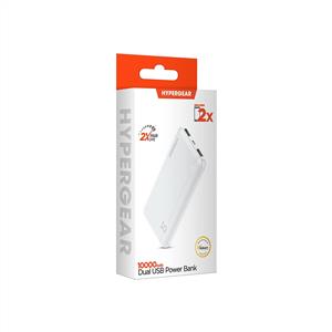 AFET YARDIM-HYPERGEAR 10000MAH UNİVERSAL DUAL USB POWERBANK - BEYAZ
