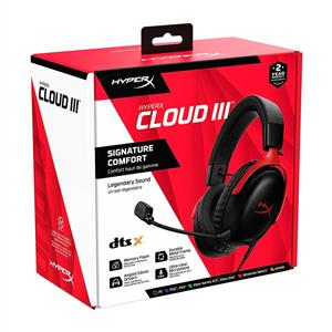 HyperX Cloud III Kablolu Kulak Üstü Oyuncu Kulaklığı - Kırmızı