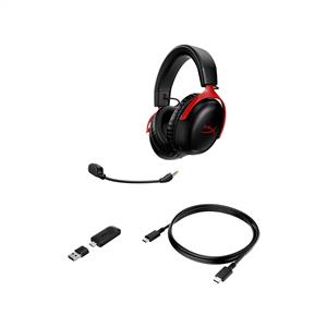 HyperX Cloud III Wireless Kablosuz Kulak Üstü Oyuncu Kulaklığı - Kırmızı