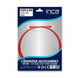INCA CAT6 PATCH KABLO 0,50K - KIRMIZI