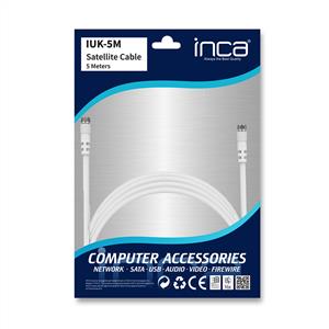 INCA IUK-5M F KONNETTÖRLÜ  HAZIR UYDU  ANTEN  KABLO 5 METRE - BEYAZ