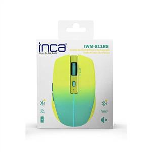 INCA IWM-511RS SILENT ŞARJ EDİLEBİLİR BLUETOOTH KABLOSUZ MOUSE-SARI MAVİ